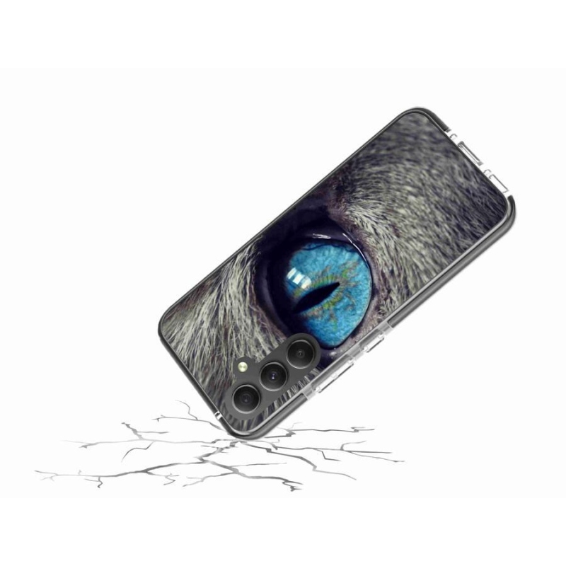 Gél tok mmCase a Samsung Galaxy A34 5G készülékhez - kék macskaszem