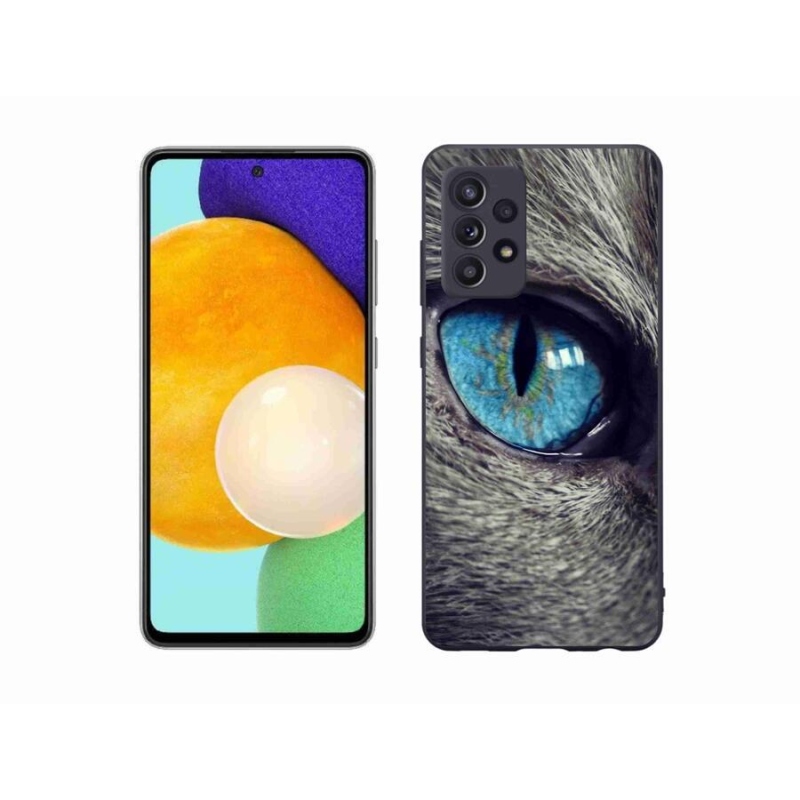 Gél tok mmCase a Samsung Galaxy A52/A52 5G készülékhez - kék macskaszem