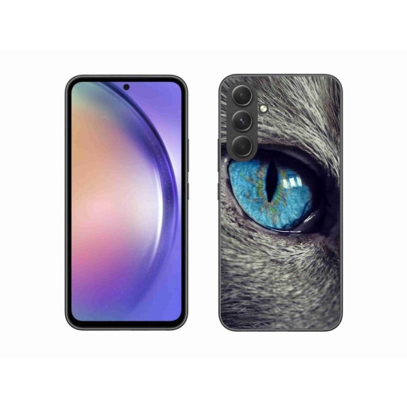 Gél tok mmCase a Samsung Galaxy A54 5G készülékhez - kék macskaszem