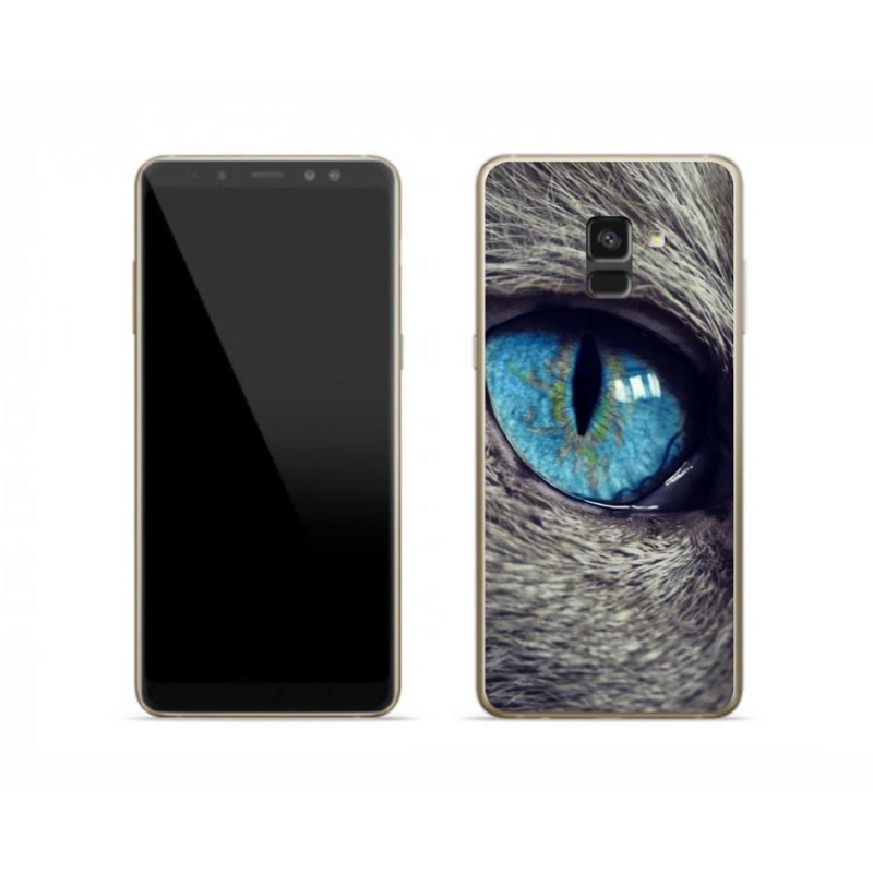 Zselés tok mmCase Samsung Galaxy A8 (2018) - kék macskaszem