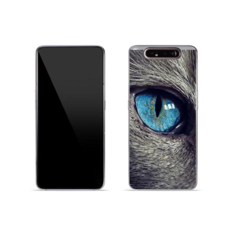 Gél tok mmCase Samsung Galaxy A80 készülékhez - kék macskaszem