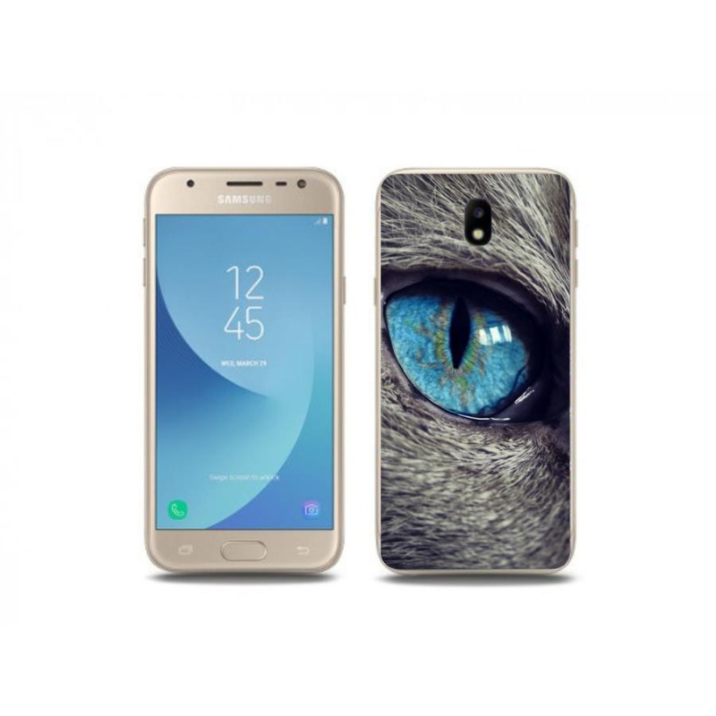 Zselés tok mmCase Samsung Galaxy J3 (2017) - kék macskaszem