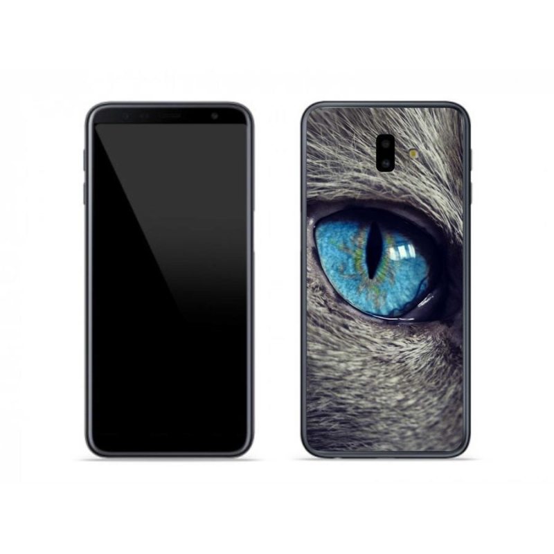 Gél tok mmCase Samsung Galaxy J6 Plus készülékhez - kék macskaszem
