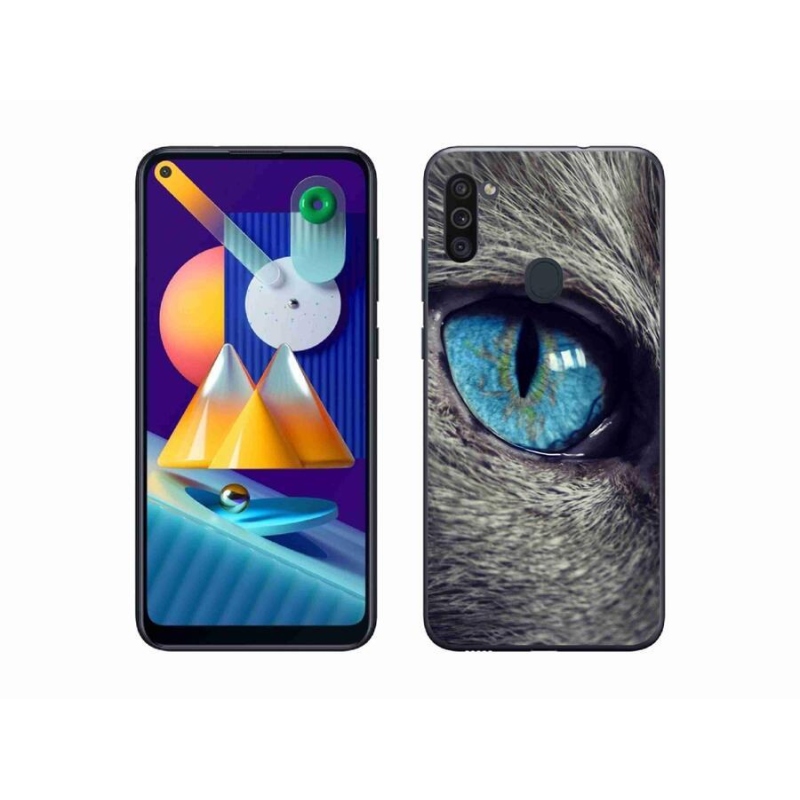 Gél tok mmCase Samsung Galaxy M11 készülékhez - kék macskaszem