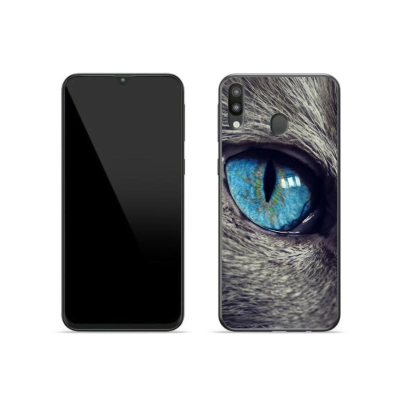 Gél tok mmCase Samsung Galaxy M20 készülékhez - kék macskaszem