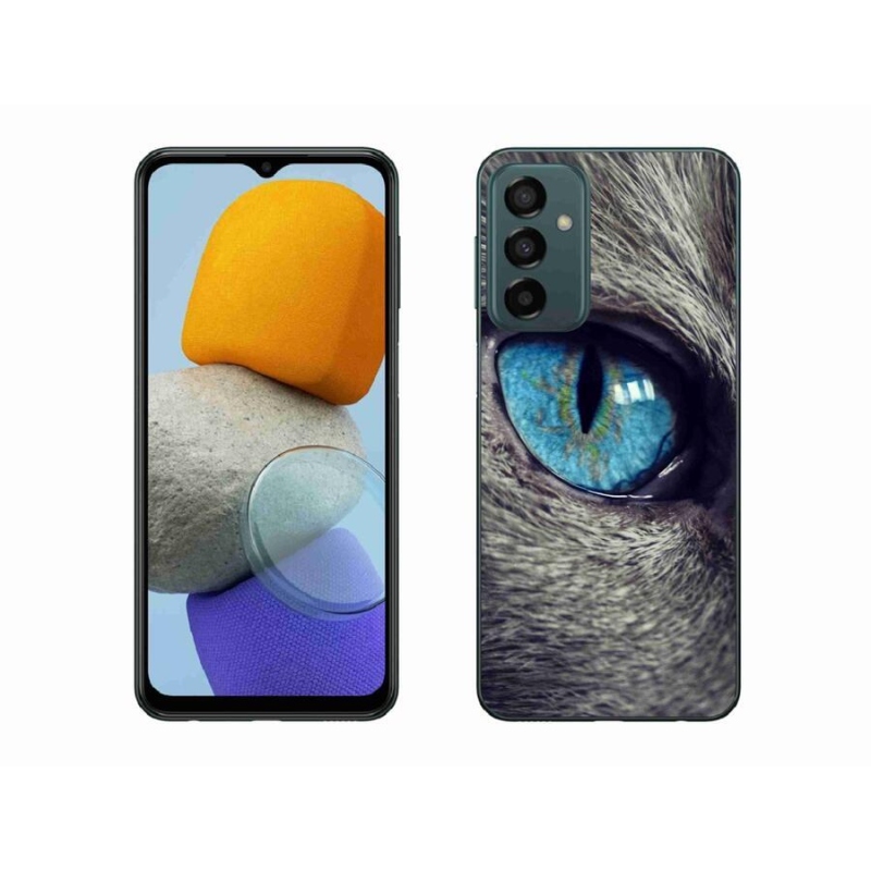 Gél tok mmCase a Samsung Galaxy M23 5G készülékhez - kék macskaszem