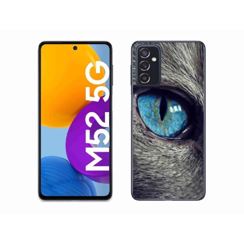 Gél tok mmCase a Samsung Galaxy M52 5G készülékhez - kék macskaszem