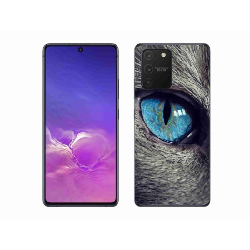 Gél tok mmCase Samsung Galaxy S10 Lite készülékhez - kék macskaszem