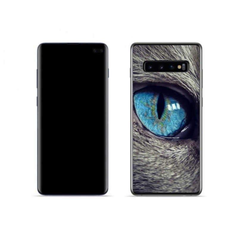 Gél tok mmCase Samsung Galaxy S10 készülékhez - kék macskaszem