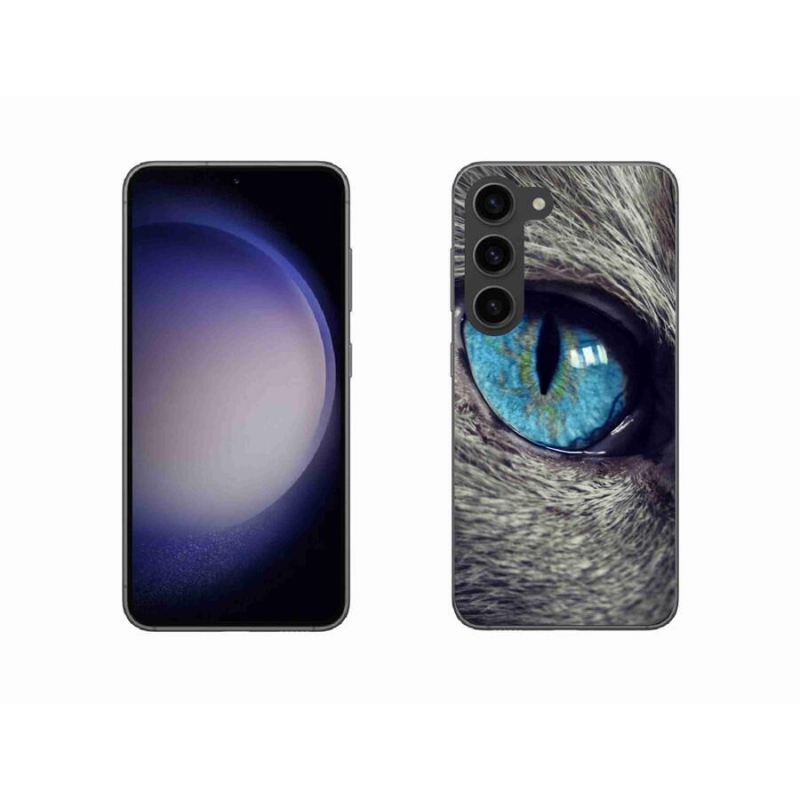 Zselés tok mmCase Samsung Galaxy S23 5G - kék macskaszem