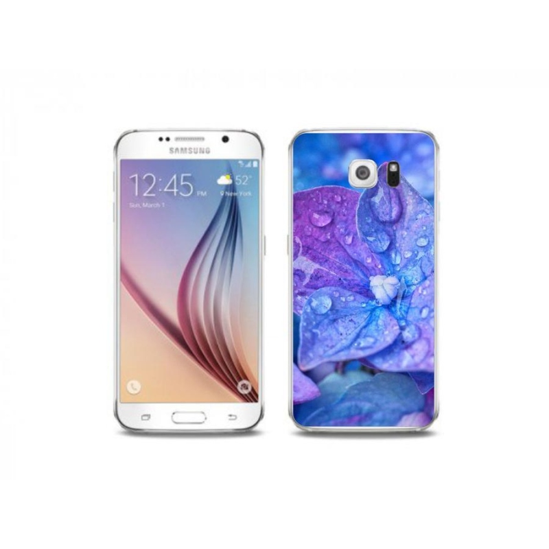 Gél tok mmCase Samsung Galaxy S6 Edge készülékhez - lila virág