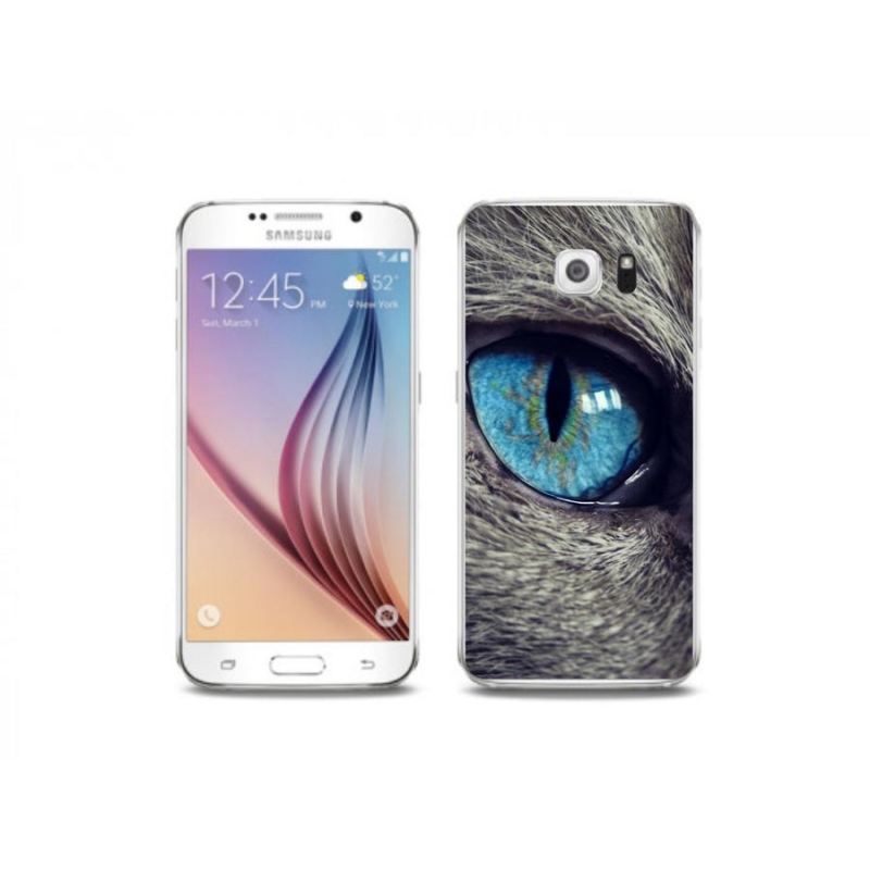 Gél tok mmCase Samsung Galaxy S6 készülékhez - kék macskaszem