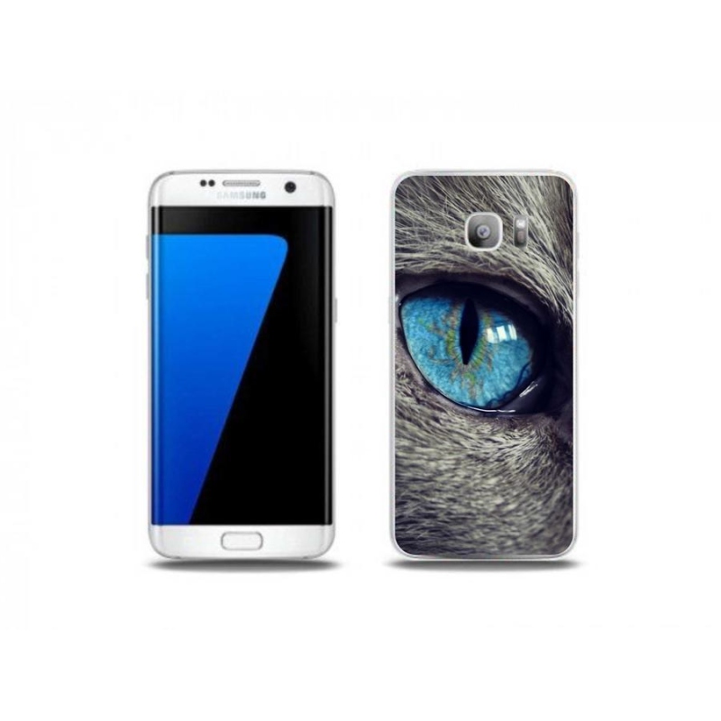 Gél tok mmCase Samsung Galaxy S7 Edge készülékhez - kék macskaszem