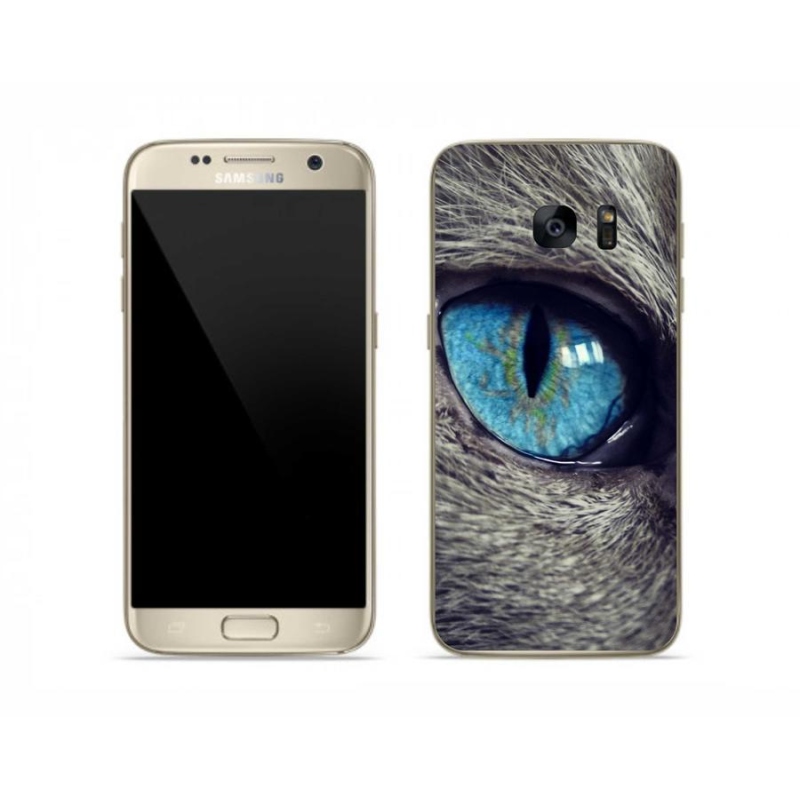 Gél tok mmCase Samsung Galaxy S7 készülékhez - kék macskaszem