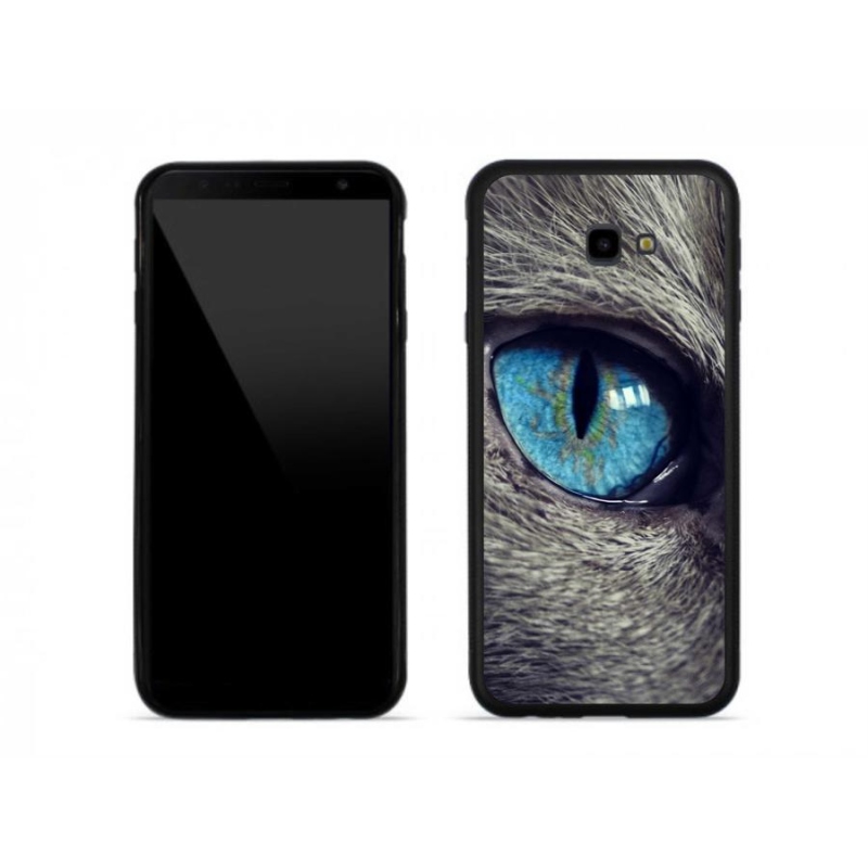 Gél tok mmCase Samsung J4 Plus készülékhez - kék macskaszem