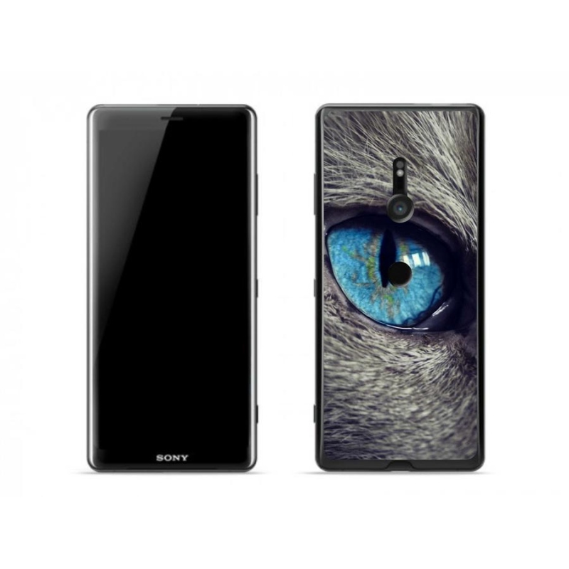 Gél tok mmCase a Sony Xperia XZ3-hoz - kék macskaszem