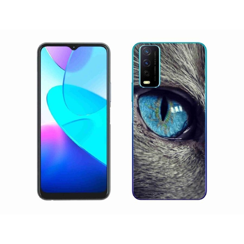 Gél tok mmCase a Vivo Y11s/Y20s készülékhez - kék macskaszem