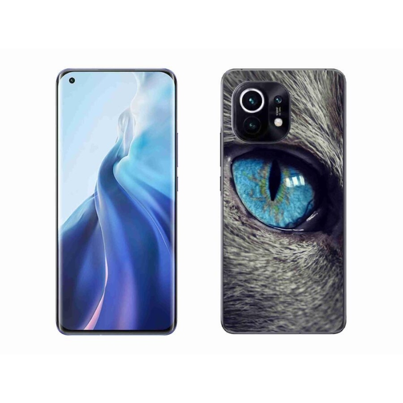 Gél tok mmCase a Xiaomi Mi 11-hez - kék macskaszem