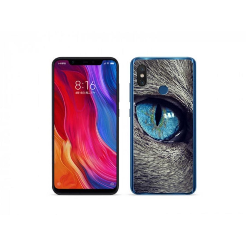 Gél tok mmCase a Xiaomi Mi 8-hoz - kék macskaszem