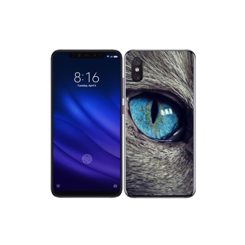 Gél tok mmCase a Xiaomi Mi 8 Pro készülékhez - kék macskaszem