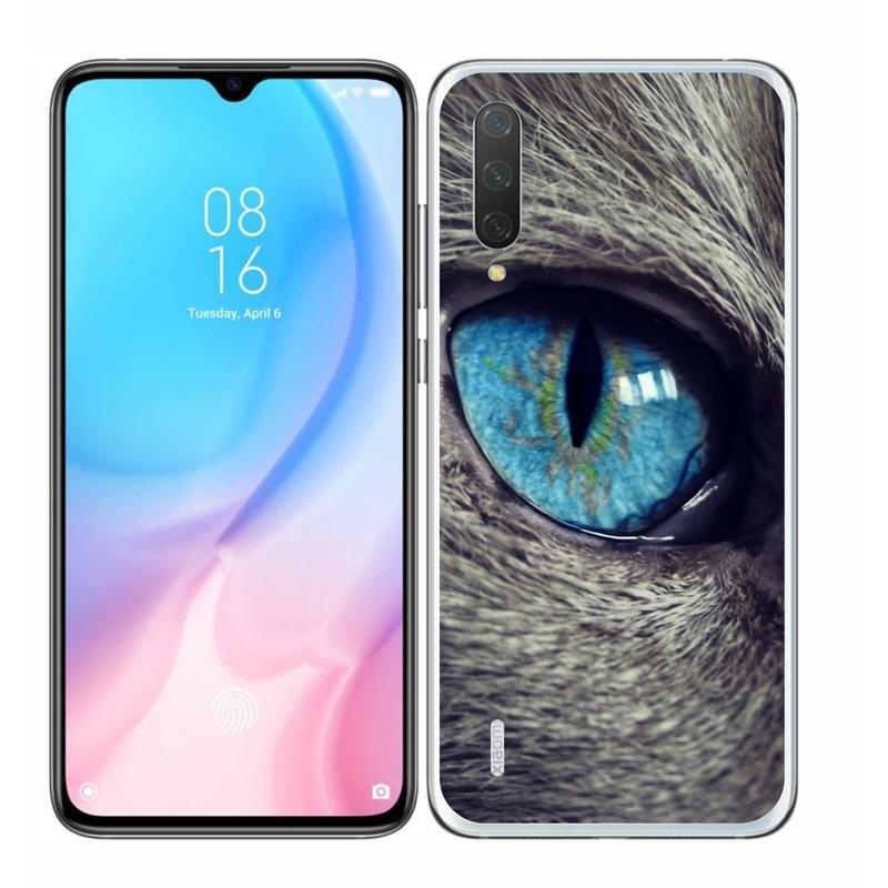 Gél tok mmCase a Xiaomi Mi 9 Lite készülékhez - kék macskaszem