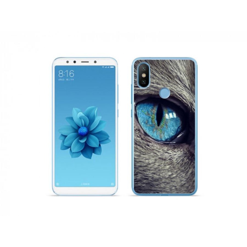 Gél tok mmCase a Xiaomi Mi A2-hez - kék macskaszem