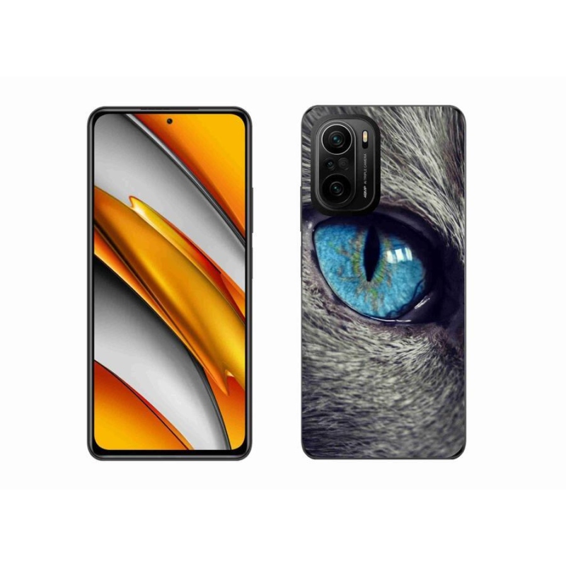 Gél tok mmCase a Xiaomi Poco F3-hoz - kék macskaszem