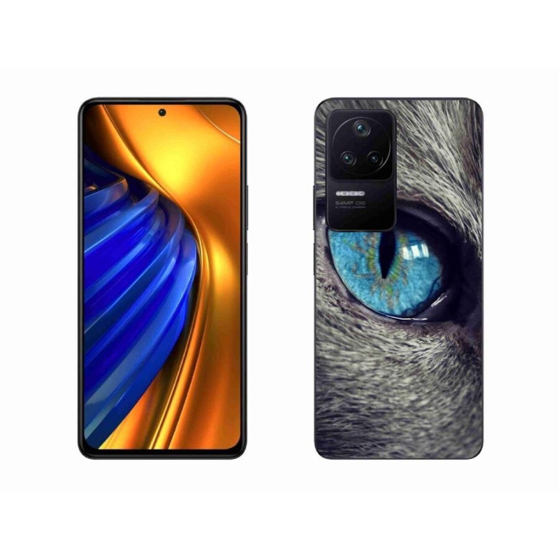 Gél tok mmCase a Xiaomi Poco F4-hez - kék macskaszem