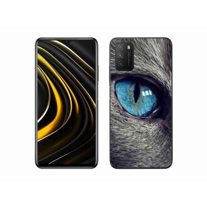 Gél tok mmCase a Xiaomi Poco M3-hoz - kék macskaszem