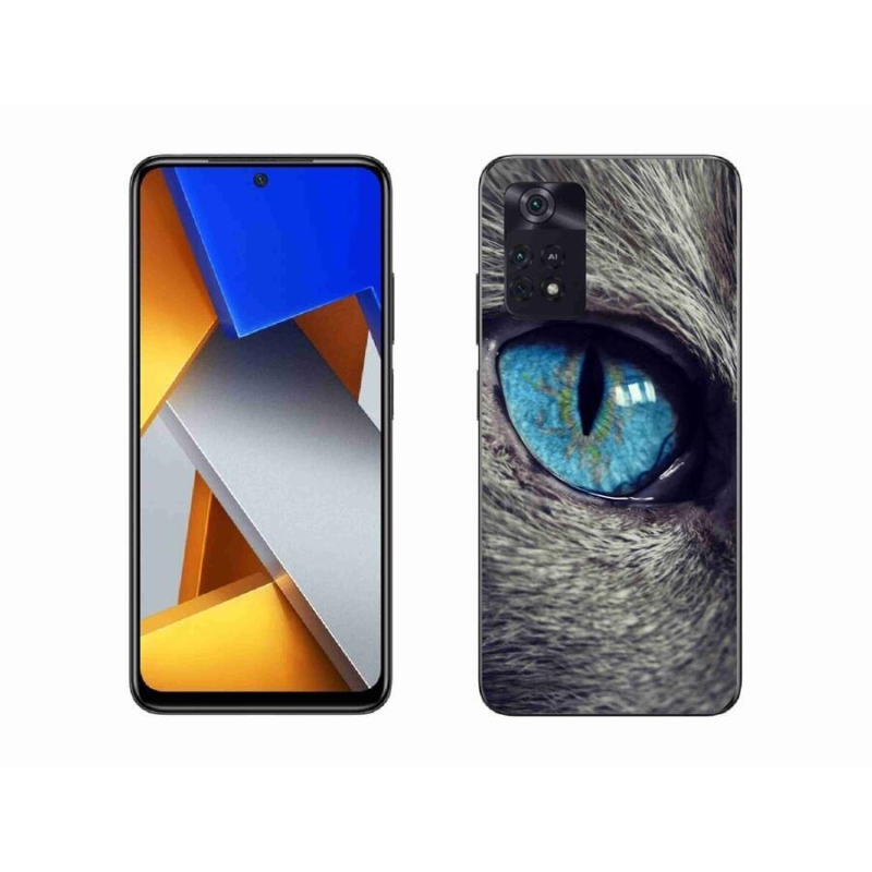 Gél tok mmCase a Xiaomi Poco M4 Pro 4G-hez - kék macskaszem