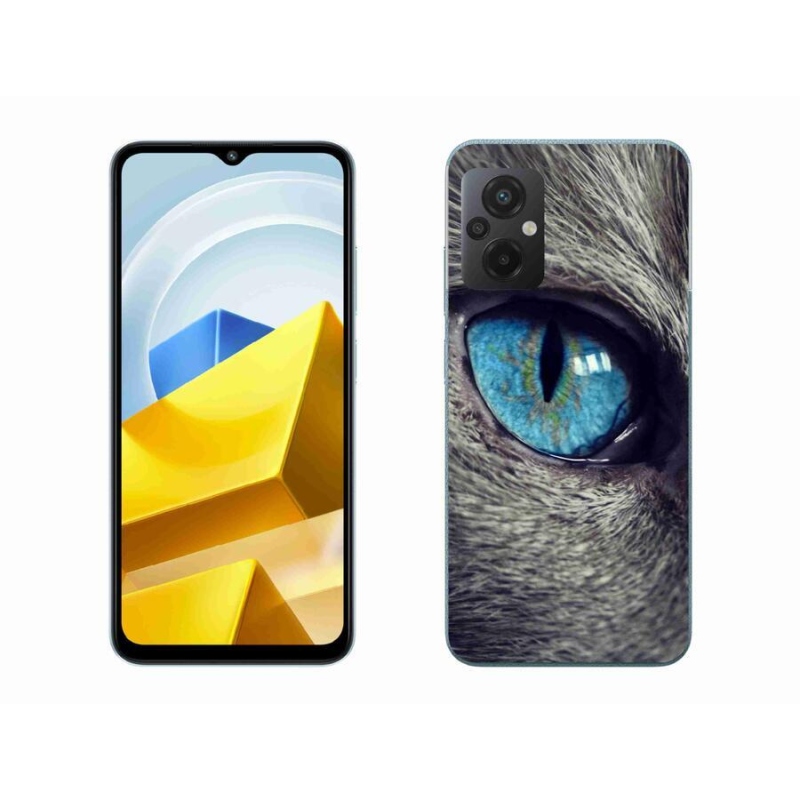 Gél tok mmCase a Xiaomi Poco M5 4G-hez - kék macskaszem