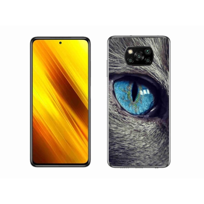Gél tok mmCase a Xiaomi Poco X3-hoz - kék macskaszem