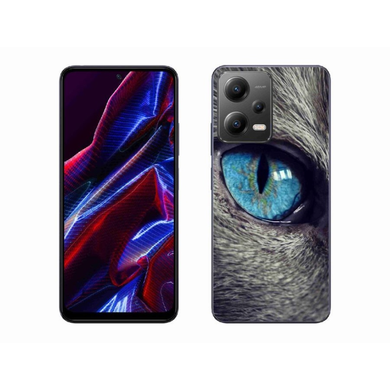 Gél tok mmCase a Xiaomi Poco X5 5G-hez - kék macskaszem