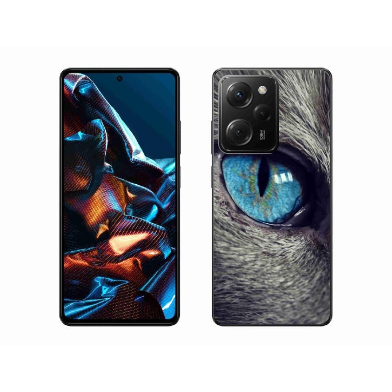 Gél tok mmCase a Xiaomi Poco X5 Pro 5G-hez - kék macskaszem