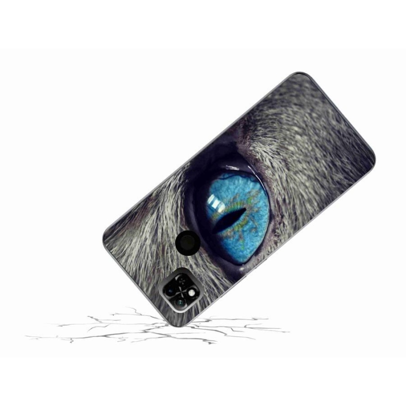 Gél tok mmCase a Xiaomi Redmi 10A-hoz - kék macskaszem