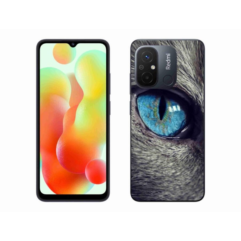Gél tok mmCase a Xiaomi Redmi 12C-hez - kék macskaszem