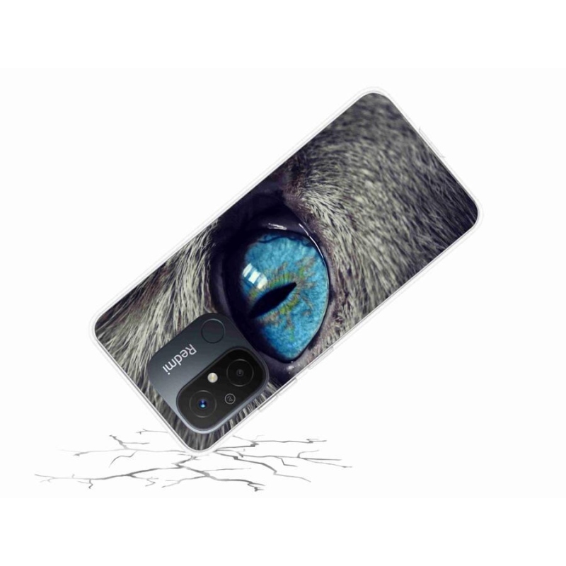 Gél tok mmCase a Xiaomi Redmi 12C-hez - kék macskaszem