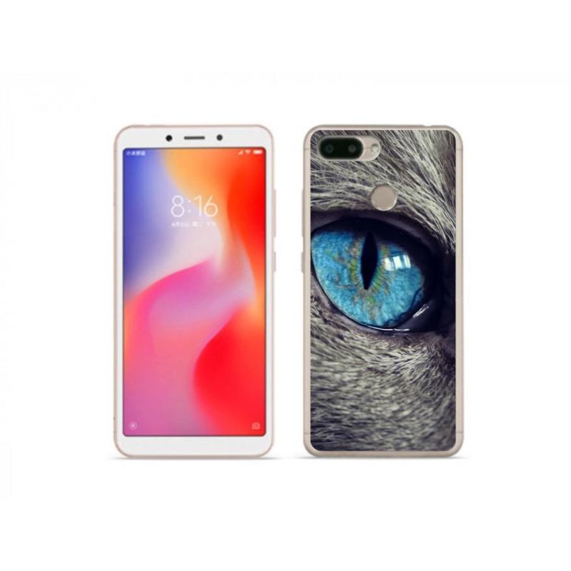Gél tok mmCase a Xiaomi Redmi 6 készülékhez - kék macskaszem