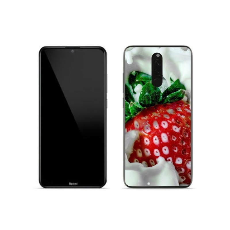 Gél tok mmCase a Xiaomi Redmi 8-hoz - eper tejjel