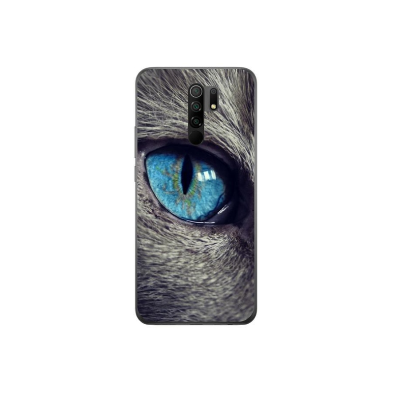 Gél tok mmCase a Xiaomi Redmi 9-hez - kék macskaszem