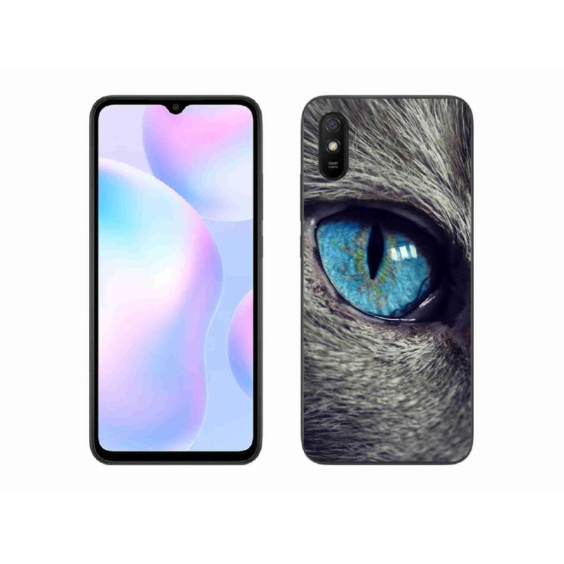 Gél tok mmCase a Xiaomi Redmi 9AT-hoz - kék macskaszem