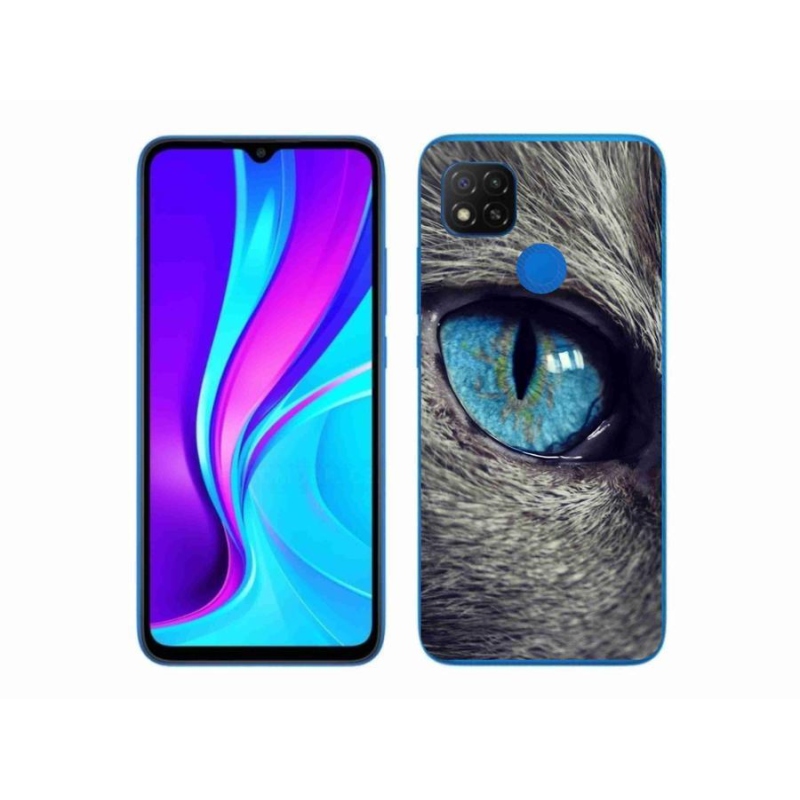 Gél tok mmCase a Xiaomi Redmi 9C-hez - kék macskaszem