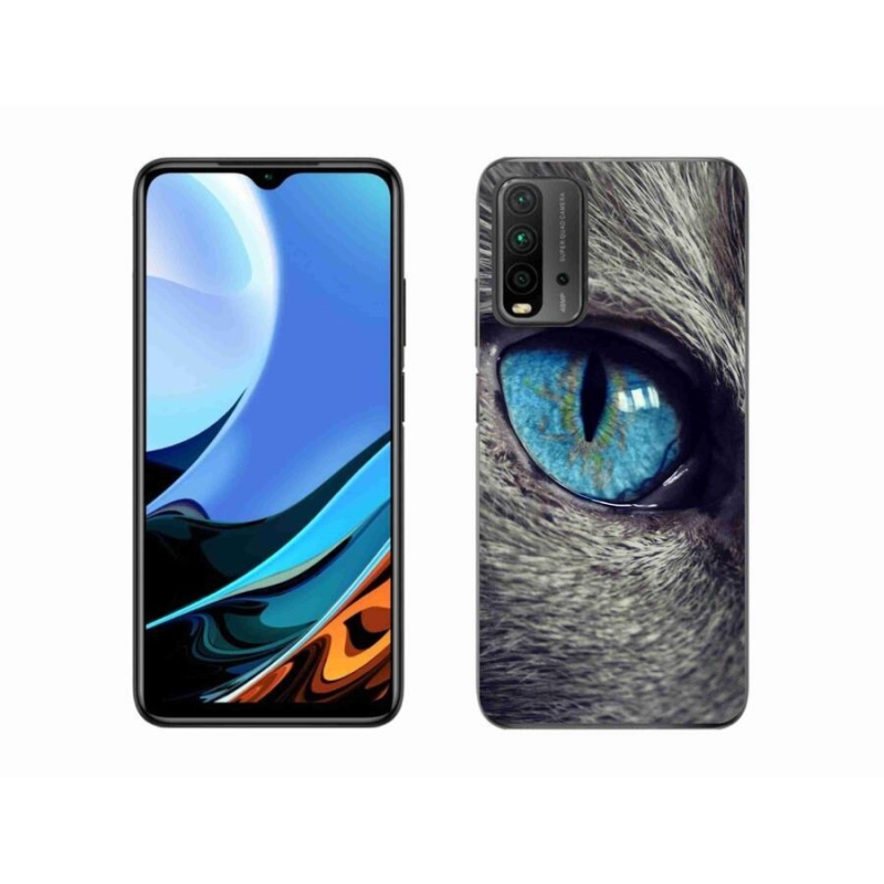 Gél tok mmCase a Xiaomi Redmi 9T-hez - kék macskaszem