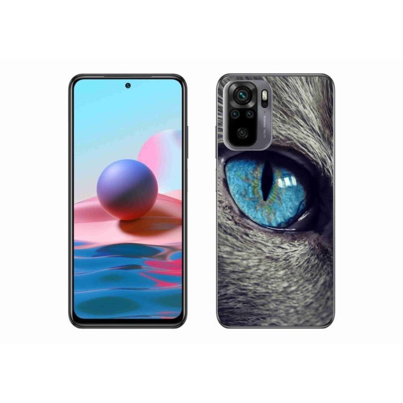 Gél tok mmCase a Xiaomi Redmi Note 10 4G-hez - kék macskaszem