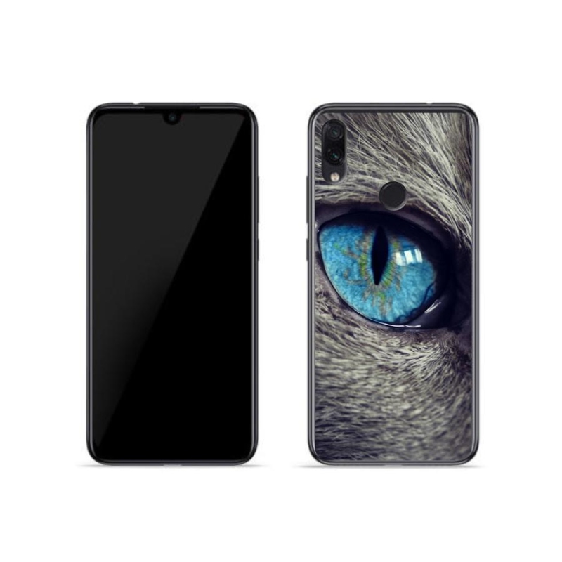 Gél tok mmCase a Xiaomi Redmi Note 7-hez - kék macskaszem