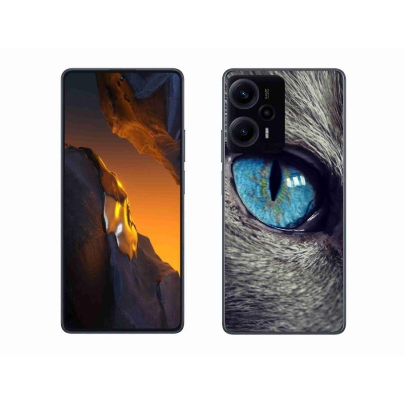 Gél tok mmCase a Xiaomi Poco F5 készülékhez - kék macskaszem