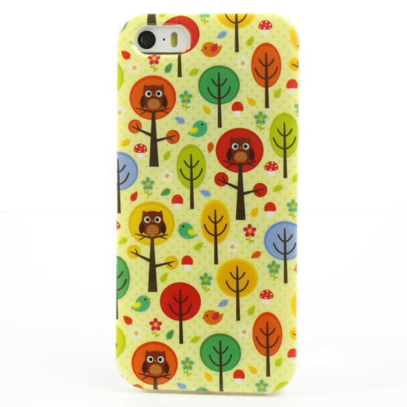 Zselés tok iPhone 5, 5 - Baglyok és fák