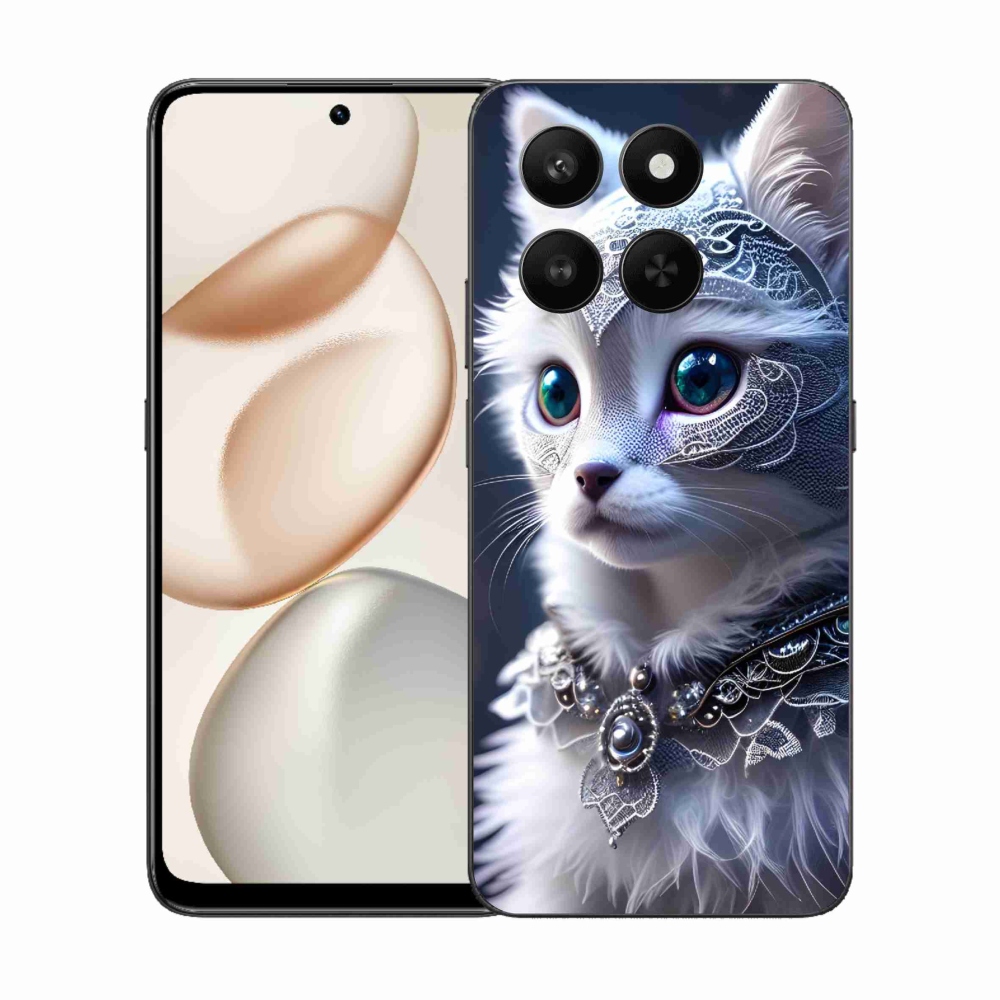 Zselés borítás mmCase a Honor 400 Smart 5G/4G/Honor X7d készülékhez - fehér macska