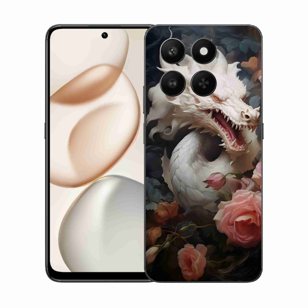 Zselés borítás mmCase a Honor 400 Smart 5G/4G/Honor X7d számára - fehér sárkány