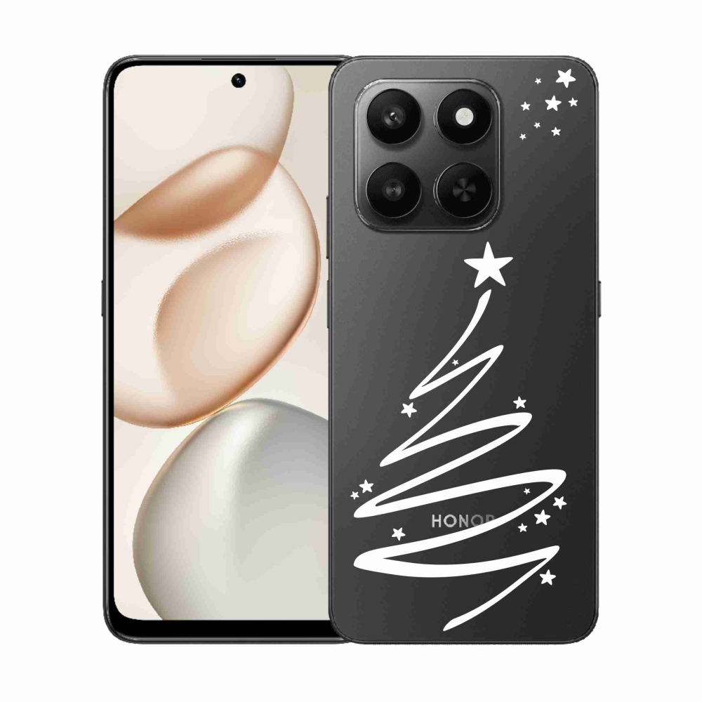 Zselés borító mmCase a Honor 400 Smart 5G/4G/Honor X7d készülékhez - fehér fa átlátszó háttéren